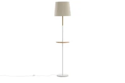 Fjôrd Vloerlamp Hattman Wit Hout Marmer /Linnen
