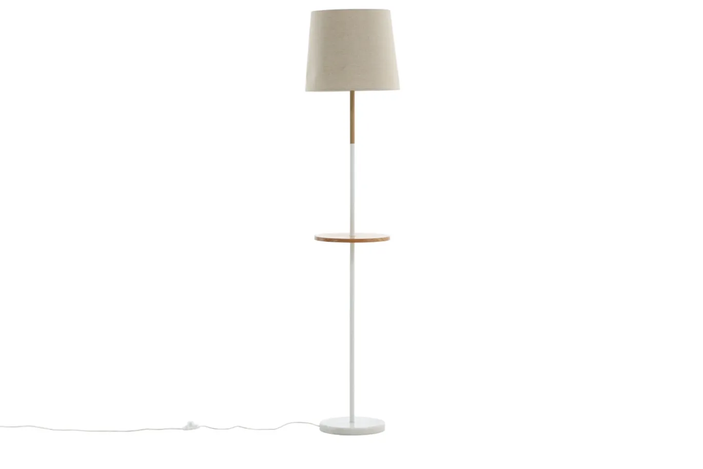 Fjôrd Vloerlamp Hattman Wit Hout Marmer /Linnen
