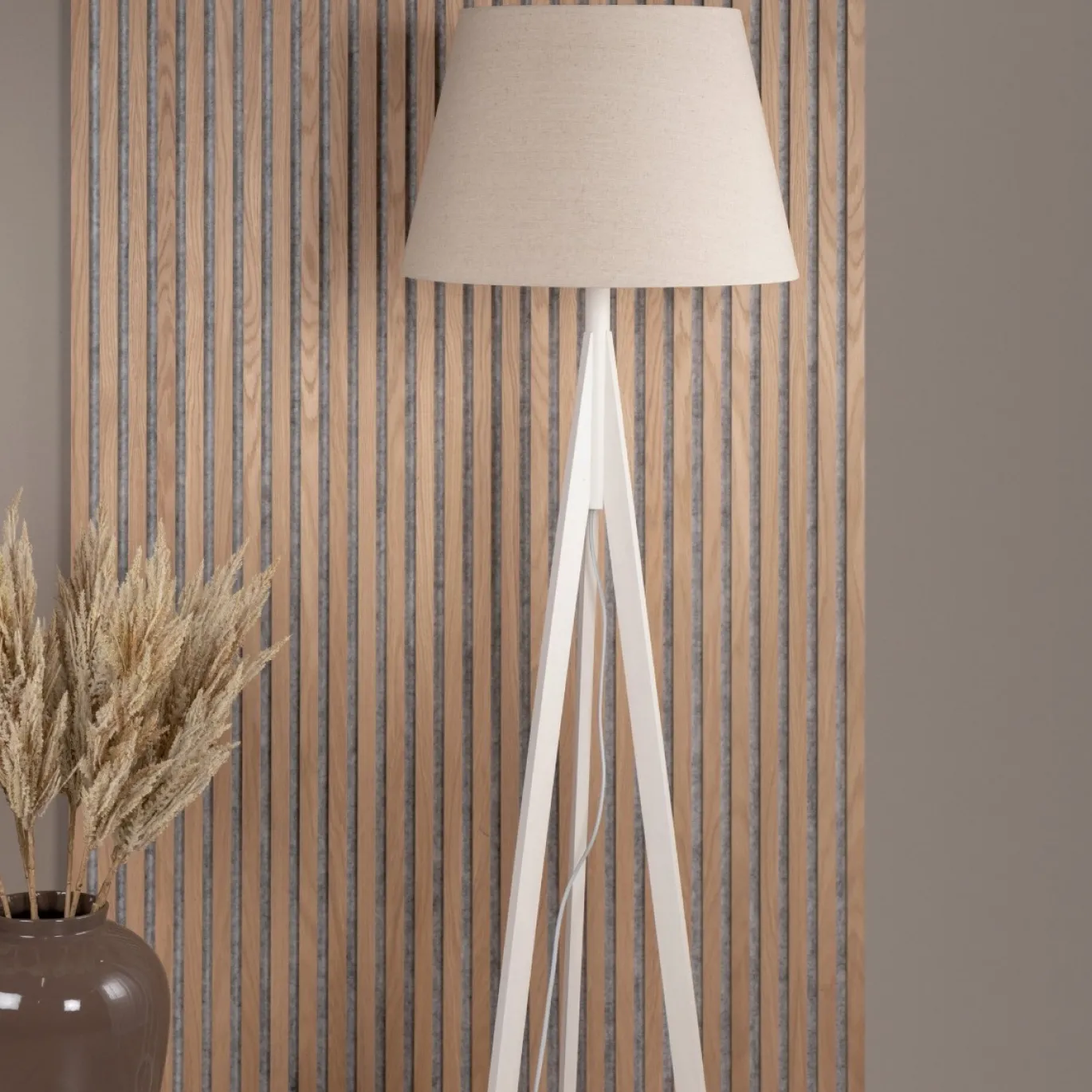 Fjôrd Vloerlamp Kona Wit/Linnen