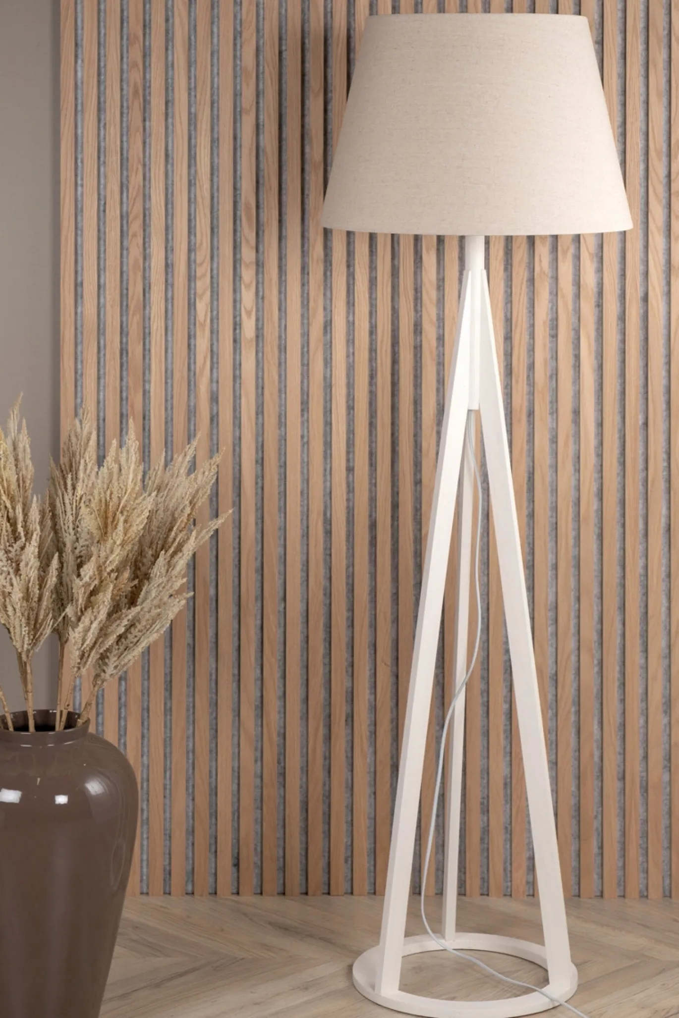 Fjôrd Vloerlamp Kona Wit/Linnen