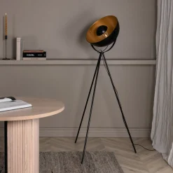 Fjôrd Vloerlamp Search Zwart Brass