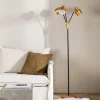 Fjôrd Vloerlamp Vifta 3-lichts Zwart/brass