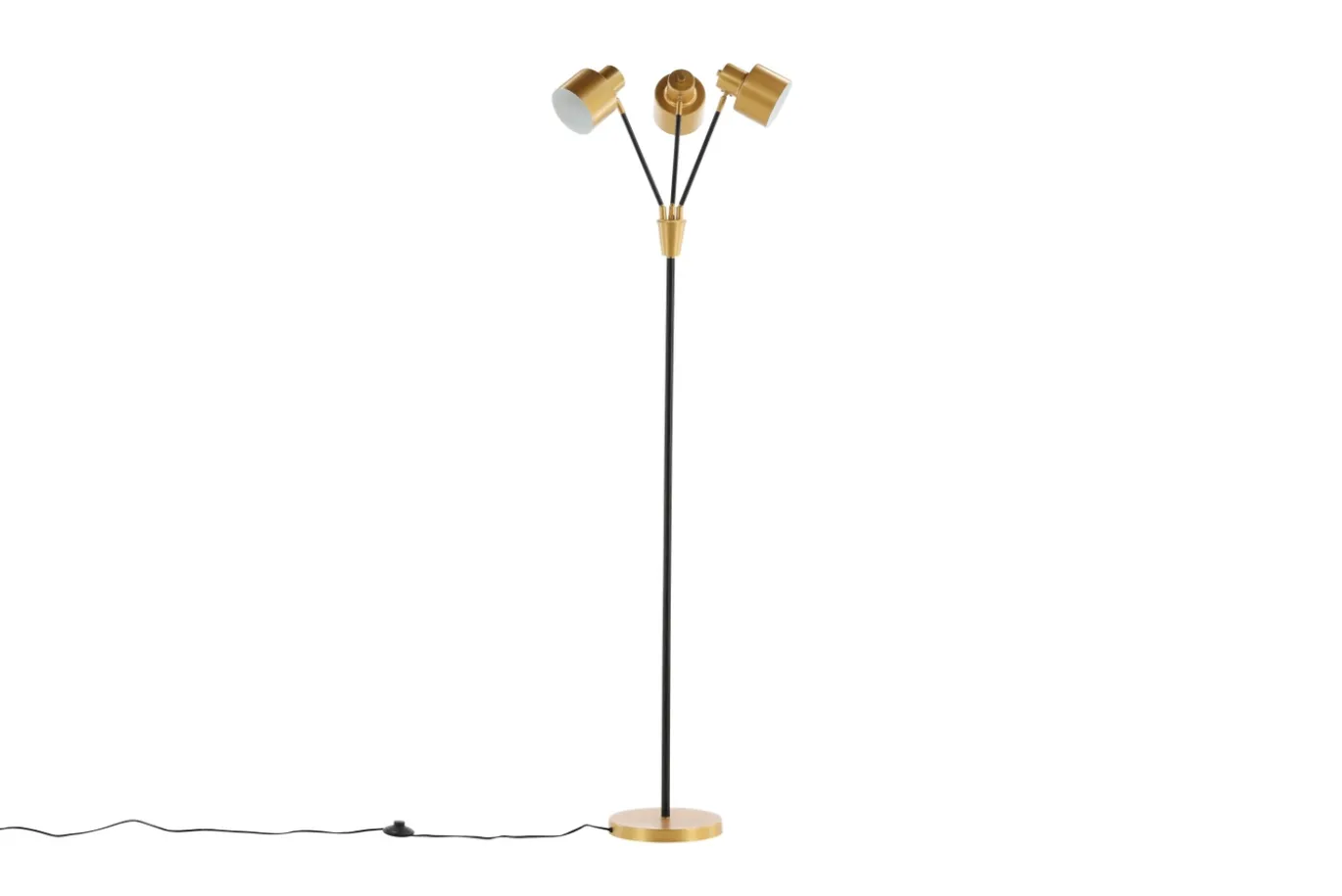 Fjôrd Vloerlamp Vifta 3-lichts Zwart/brass