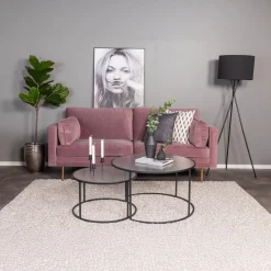 Fjôrd 3-Zits Bank Boom Velvet Dusty Roze