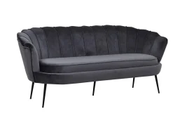 Fjôrd 3-zitsbank Calais Donkergrijs Velvet