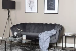 Fjôrd 3-zitsbank Calais Donkergrijs Velvet