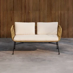 Fjôrd 2-Zitsbank Isola Naturel/Zwart Rotan