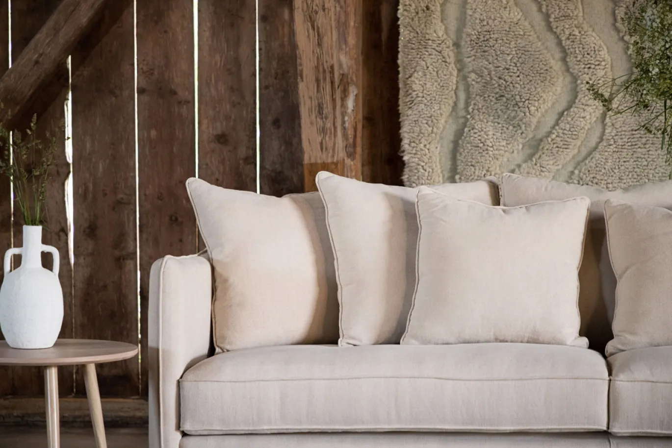 Fjôrd 3-Zitsbank Segelskären Whitewash/Beige Linnen