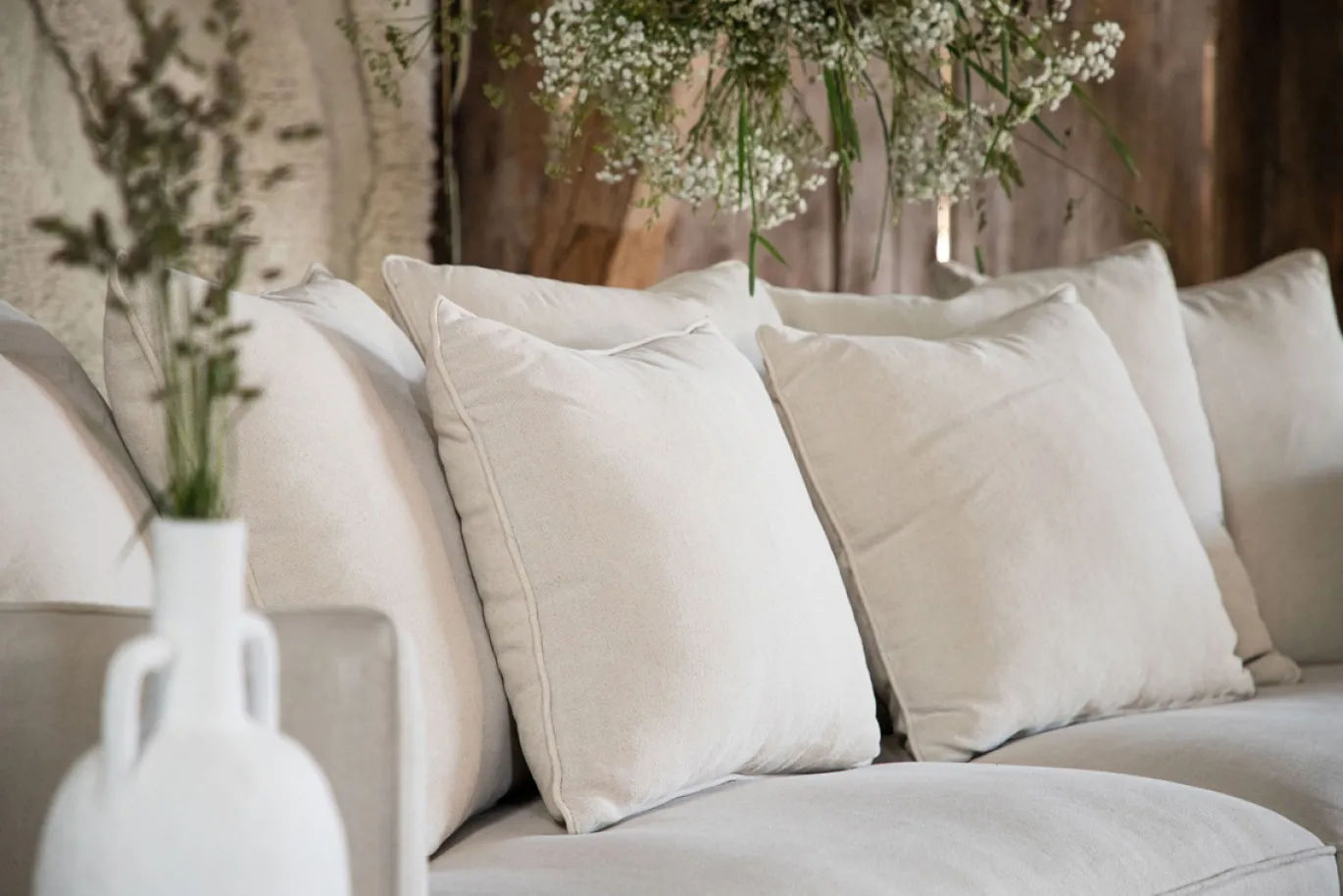 Fjôrd 3-Zitsbank Segelskären Whitewash/Beige Linnen
