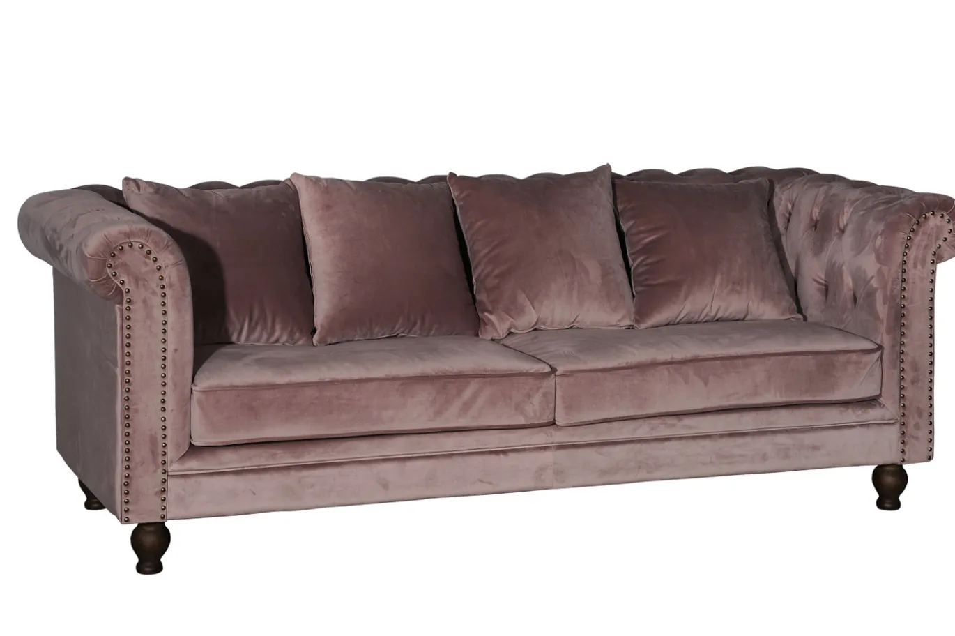 Fjôrd 3-zits Bank Velvet Dusty Roze
