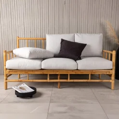 Fjôrd 3-zits Tuinbank Cane Rotan Naturel