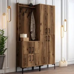 Garderobemeubel Berlin Melamine Walnoot