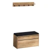 Garderobemeubel Boby Melamine Eiken Zwart
