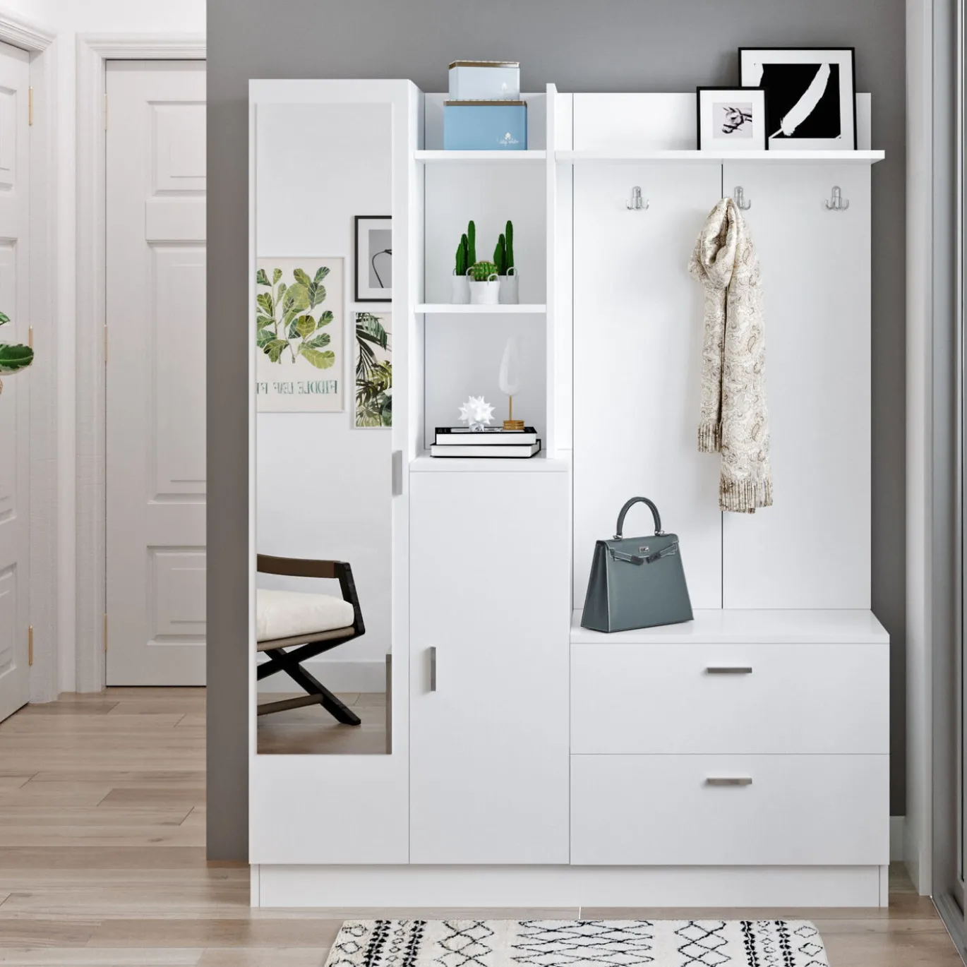 Garderobemeubel Didim Melamine Wit
