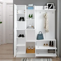 Garderobemeubel Didim Melamine Wit