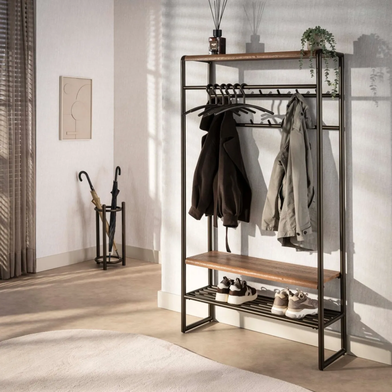 Garderobemeubel Luno 100cm Drift Brown - Giga Meubel