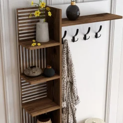 Garderobemeubel Viyana Melamine Walnoot Wit