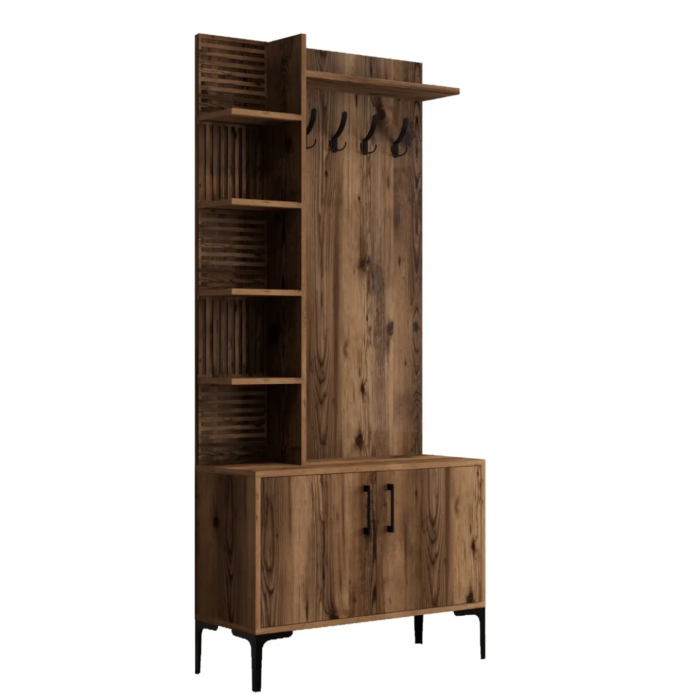 Garderobemeubel Viyana Melamine Walnoot