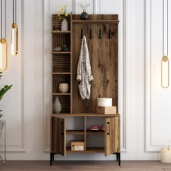 Garderobemeubel Viyana Melamine Walnoot