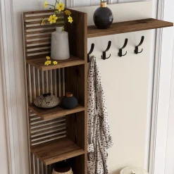 Garderobemeubel Viyana Melamine Walnoot Crème