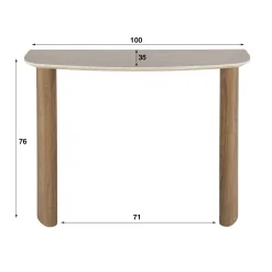 Hal-/kaptafel Romano Curvo Keramiek Travertin - Giga Meubel