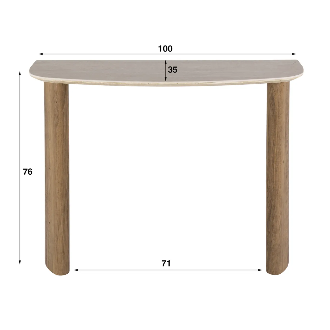 Hal-/kaptafel Romano Curvo Keramiek Travertin - Giga Meubel