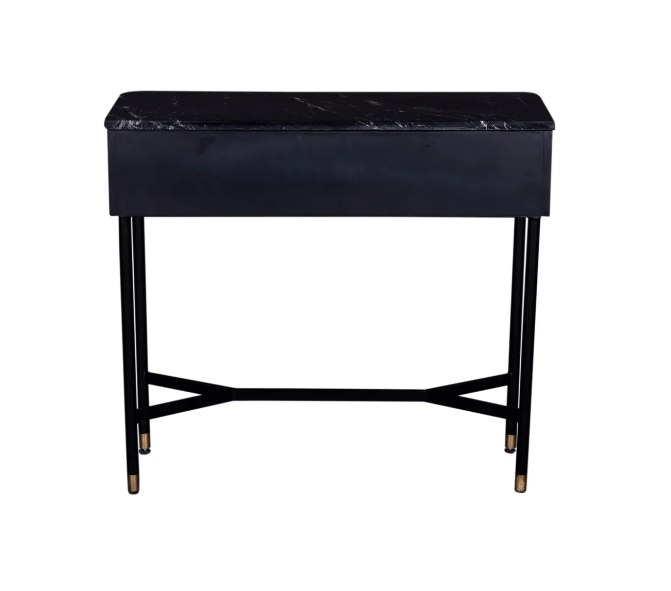 Halkastje Japandi Zwart met Marmer 90cm - Giga Meubel