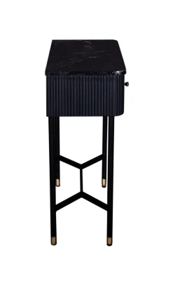 Halkastje Japandi Zwart met Marmer 90cm - Giga Meubel