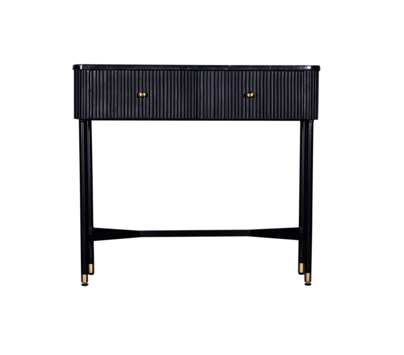 Halkastje Japandi Zwart met Marmer 90cm - Giga Meubel