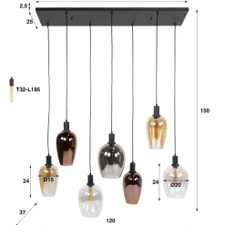 Hanglamp Amfora 7-lichts Artic Zwart - Giga Meubel