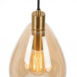 Hanglamp Anita 3-Lichts Getrapt Amber Glas - Giga Meubel