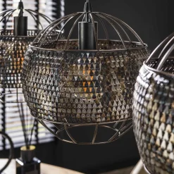 Hanglamp Armor Open 3-Lichts Zwart/Bruin - Giga Meubel