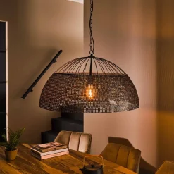Hanglamp Armor Zwart Bruin Ø80cm - Giga Meubel