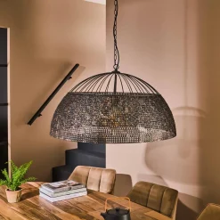 Hanglamp Armor Zwart Bruin Ø80cm - Giga Meubel