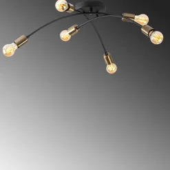 Hanglamp Banana Metaal Zwart Goud 6-Lichts