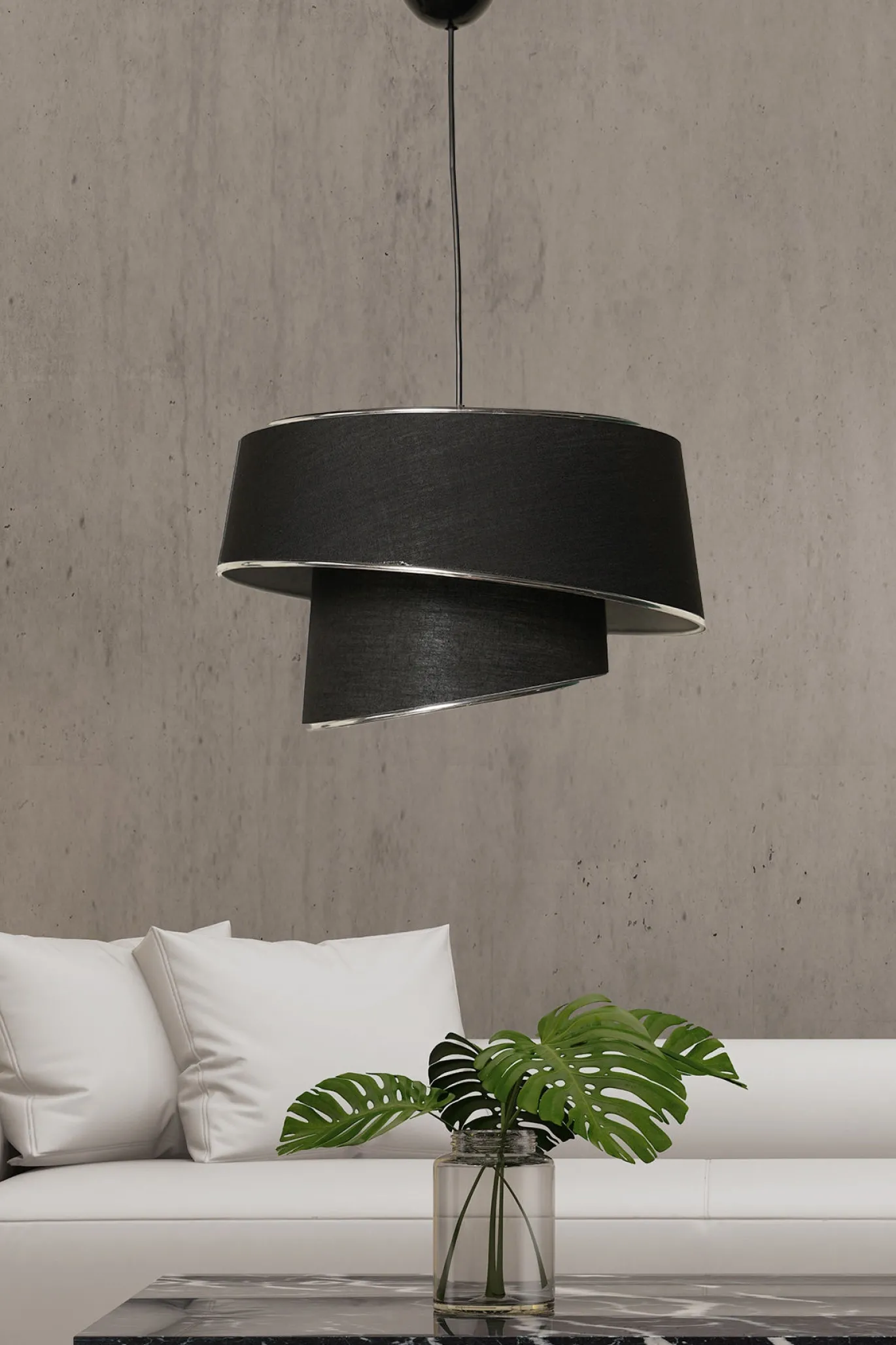 Hanglamp Barette Metaal Zilver Zwart