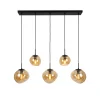 Hanglamp Bart 5-Lichts Amber Glas - Giga Meubel