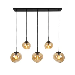 Hanglamp Bart 5-Lichts Amber Glas - Giga Meubel