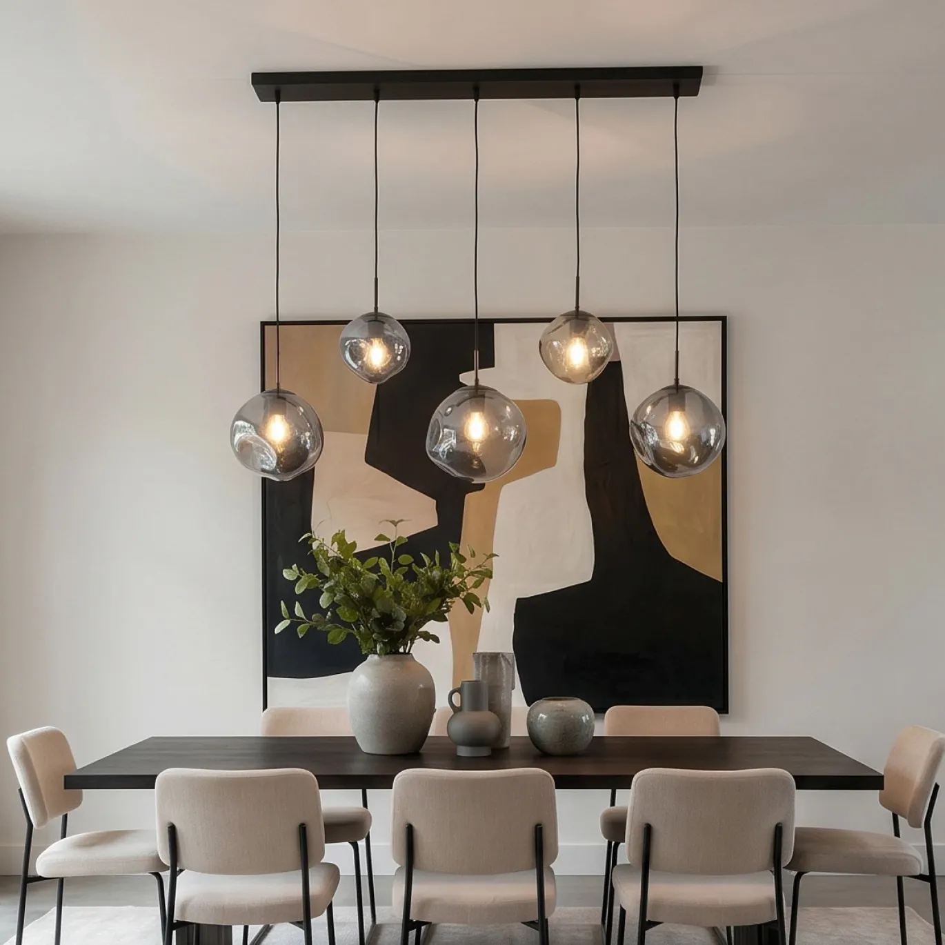 Hanglamp Bart 5-Lichts Smoke Glas - Giga Meubel