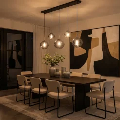 Hanglamp Bart 5-Lichts Smoke Glas - Giga Meubel