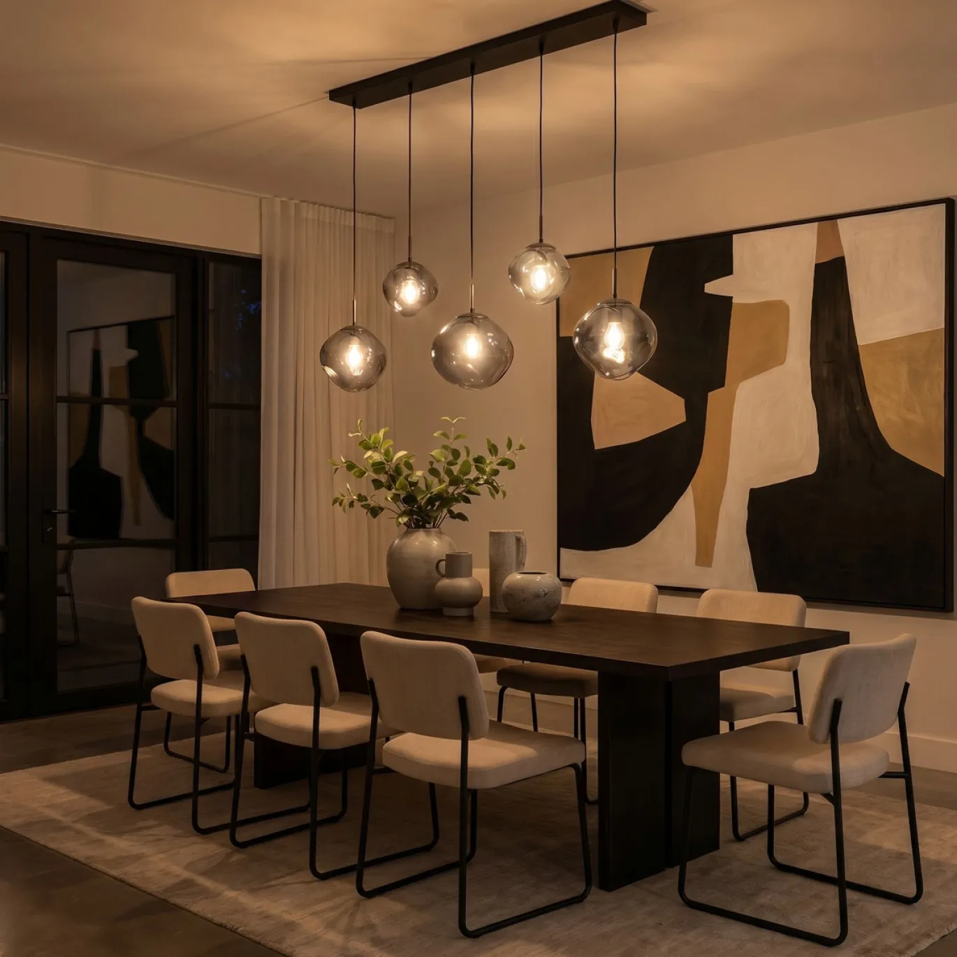 Hanglamp Bart 5-Lichts Smoke Glas - Giga Meubel