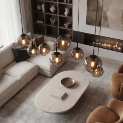 Hanglamp Bart 8-Lichts Smoke Glas - Giga Meubel