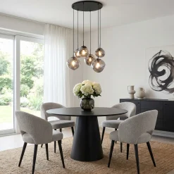 Hanglamp Bart 6-Lichts Smoke Glas - Giga Meubel