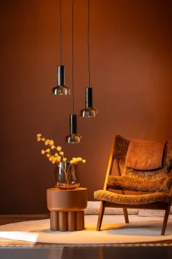 Hanglamp Beal 3-Lichts Getrapt Glas Smoke - Giga Meubel
