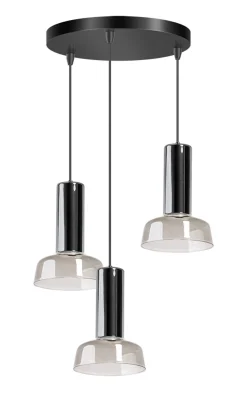 Hanglamp Beal 3-Lichts Getrapt Glas Smoke - Giga Meubel