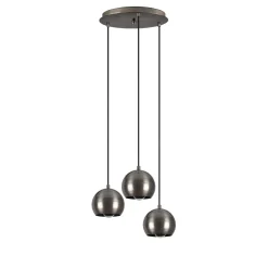 Hanglamp Berceste Bol 3-Lichts Getrapt Platinum