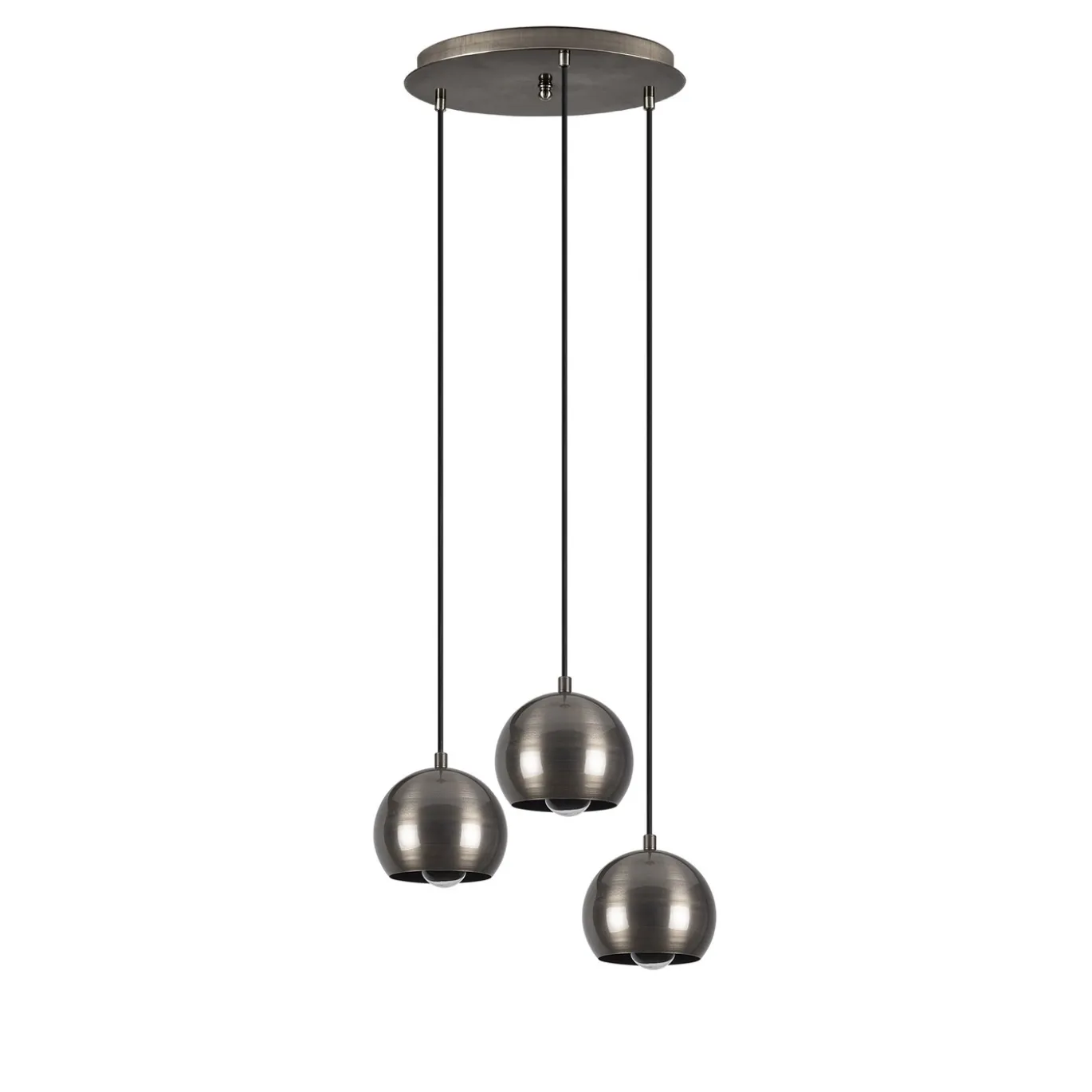Hanglamp Berceste Bol 3-Lichts Getrapt Platinum