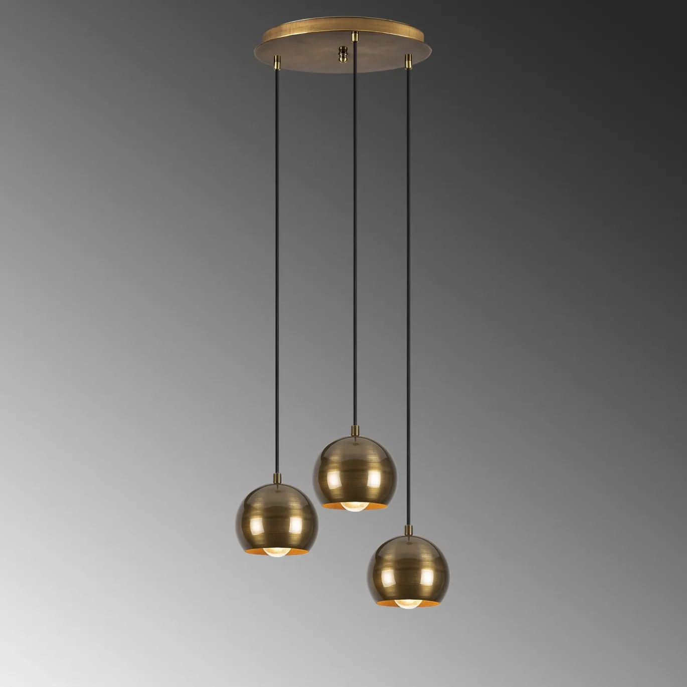 Hanglamp Berceste Bol 3-Lichts Getrapt Goud