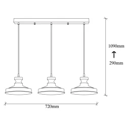 Hanglamp Berceste Design 3-Lichts Zwart