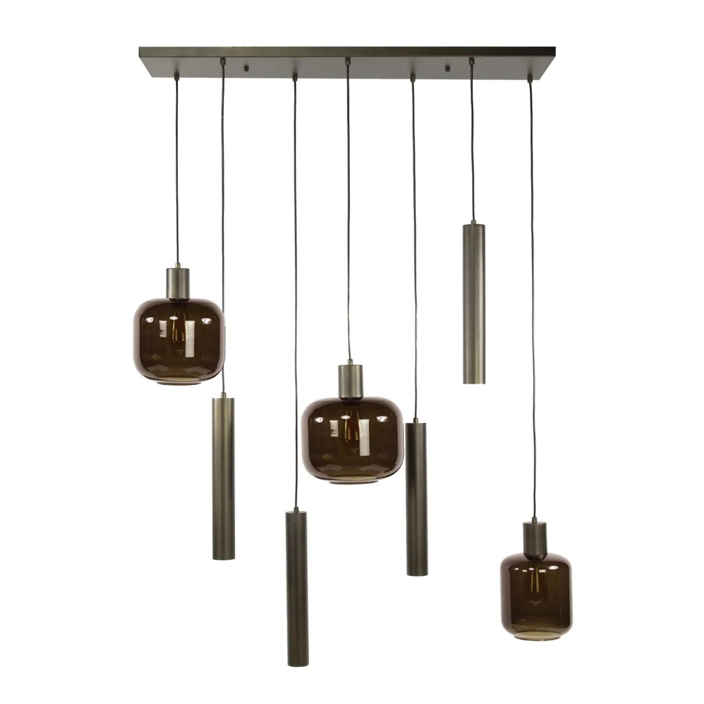 Hanglamp Bronza Mix 4+3-Lichts Bruin - Giga Meubel